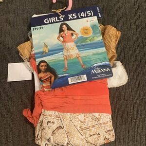 Disney MOANA Classic Costume for Girls Size XS (4/5) Halloween Dress Up Play NEW